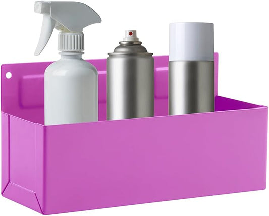 Magnetic Aerosol Spray Can Holder, Magnet Toolbox Bottle Holder, Tool Box Storage Rack for Garage and Home, Craft Workspace, Mechanic Paint Bottle Can Organizer, Pink, 3"x8.3"