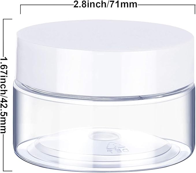 6 Pack 6 oz Plastic Jars Containers with Lids Wide-mouth Refillable Leakproof Reusable Round Empty Jars for Travel Cosmetic Dry Food Spice Cookie Candy Home Kitchen Organizing (White)