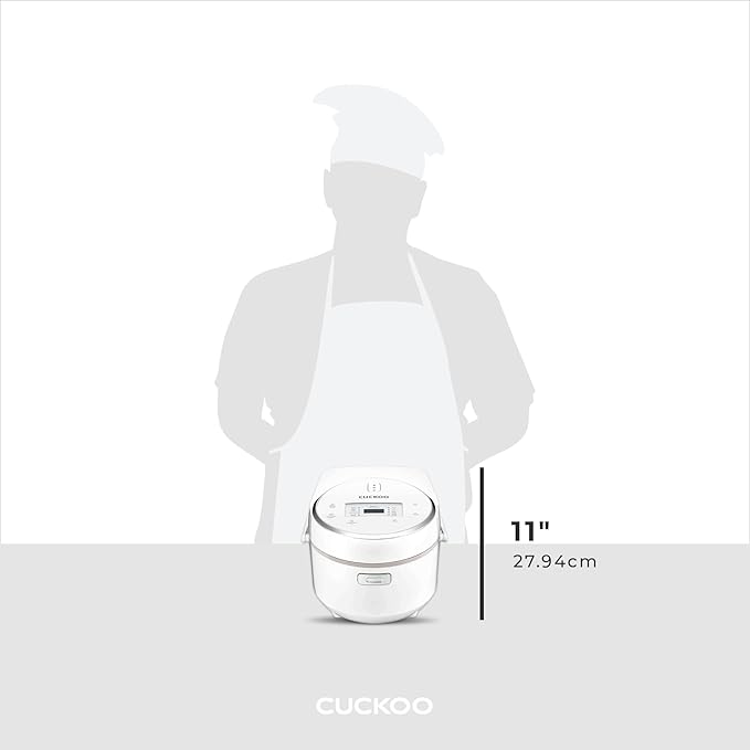 CUCKOO CR-0810F | 8-Cup (Uncooked) Micom Rice Cooker | 9 Menu Options: White Rice, Cake, Soup & More, Nonstick Inner Pot, Designed in Korea | White