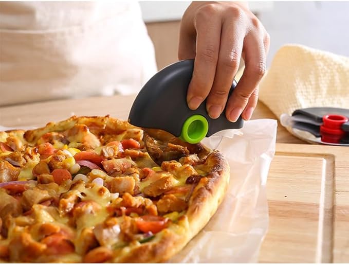 Pizza Cutter Wheel with Protective Blade Cover, 4Pcs Ergonomic Pizza Slicer, Classic Pizza Wheel for Cutting Through Crusts, Pies and More, Dishwasher Safe, Stainless Steel Pizza Cutter
