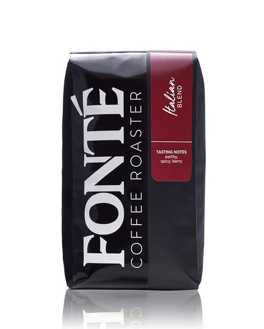 Fonte Coffee Roaster - French Press - Medium-Dark Fresh Roast - Roasted in Seattle - Single Origin - Earthy, Spicy, Blueberry - 12 oz - Italian