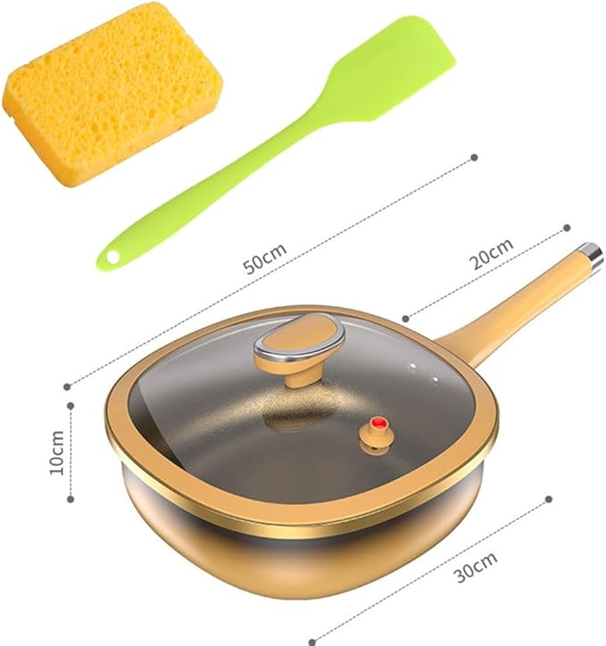 12in Titanium Alloy Non-stick Pot with Lid, Non Stick Frying Pan, Cooking Skillet, Kitchen Large Deep Wok, Cooking Pots and Pans Cookware Set, For Home Dishwasher Oven, Helper Handle(Pot+Lid)