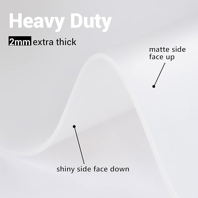 Ewen 31.6x23.5in 2mm Silicone Mats for Kitchen Counter, Extra Large Thick Heat Resistant Bar Mats for Countertop Protector Nonslip Placemat for Air Frye Crafts Work Glass Top Stove Work Translucent