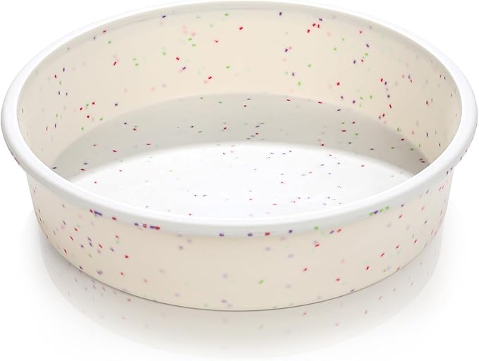 Vinino 8 Inch Silicone Round Cake Pan with Metal Reinforced Frame, Nonstick Silicone Springform Pan for Baking Suitable for Making Layers, Cheese & Chocolate Cakes