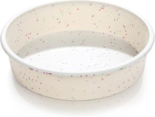 Vinino 8 Inch Silicone Round Cake Pan with Metal Reinforced Frame, Nonstick Silicone Springform Pan for Baking Suitable for Making Layers, Cheese & Chocolate Cakes