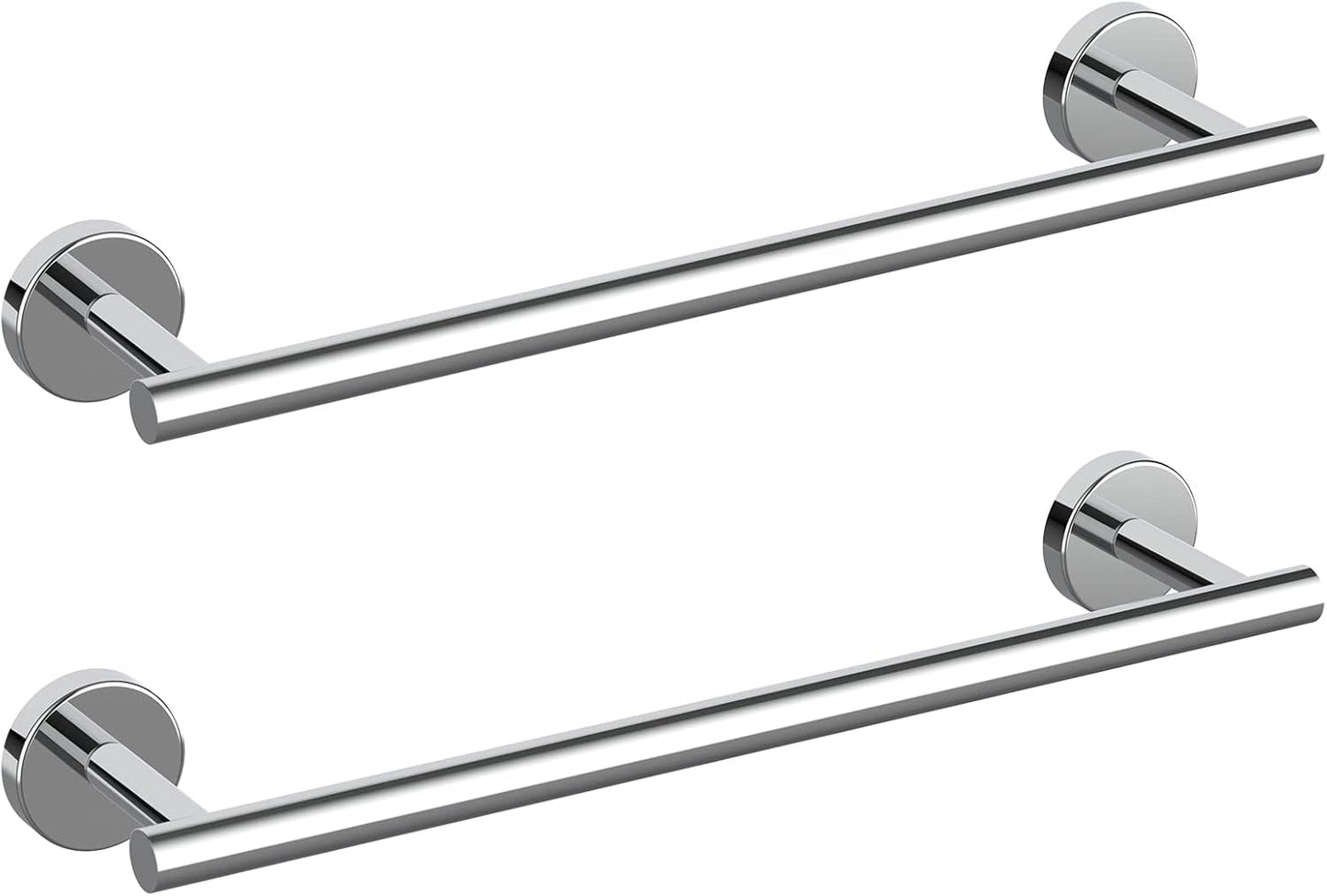 Cilee 2 Pieces Polished Chrome Bathroom Towel Bar, 16 Inch Double Towel Racks,Bathroom Towel Holder Hand Towel Bar for Bathroom Stainless Steel Wall Mount