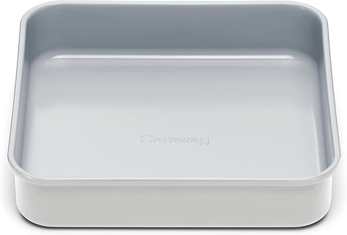 Caraway Non-Stick Ceramic 9” Square Pan - Naturally Slick Ceramic Coating - Non-Toxic, PTFE & PFOA Free - Perfect for Brownies, Lemon Bars, Cakes, & More - Gray