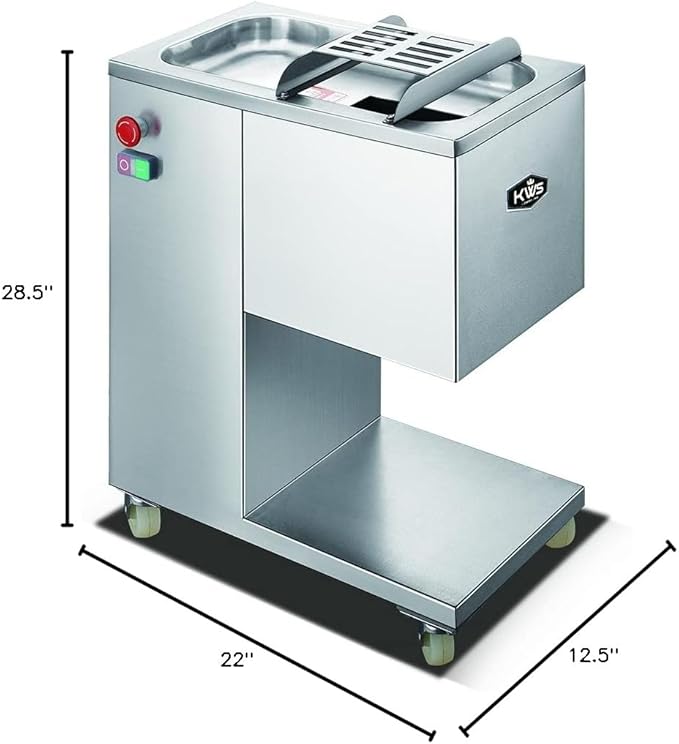 KWS SP-68 Commercial 1950W Meat Slicer 794 lbs/hr Floor Model Stainless Steel Fresh Meat Slicer Electric Meat Cutting Machine for Restaurant/Deli/Butcher Shop (5mm)