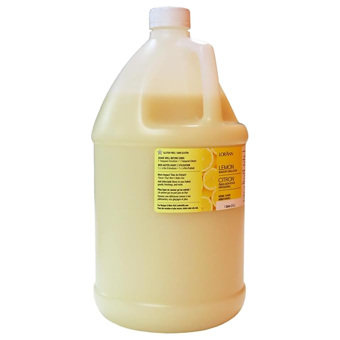 Lorann Oils Lemon Bakery Emulsion: Tangy Lemon Essence, Perfect for Amplifying Citrus Tones in Cakes, Cookies & Desserts, Gluten-Free, Keto-Friendly, Lemon Extract Alternative Essential