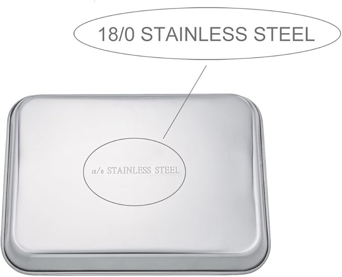 TeamFar Toaster Oven Tray and Rack Set, 9.3’’ x 7’’ x 1’’, Stainless Steel Toaster Oven Pan Broiler Pan, Non Toxic & Healthy, Easy Clean & Dishwasher Safe