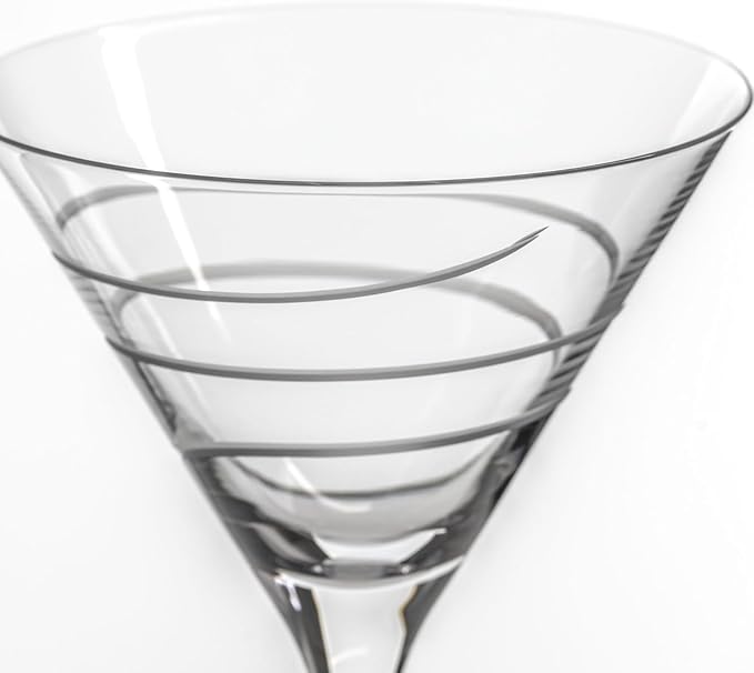 Rolf Glass Twist Martini Cocktail Glass | Set of 2 10oz Glasses | Lead-Free Glass | Engraved Martini Glasses | Proudly Made in the USA