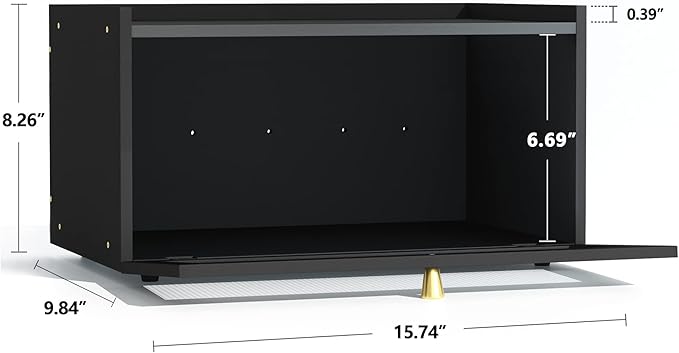 Black Bread Box for Kitchen Countertop-Large Modern bamboo Bread box with Window Bread Storage Container