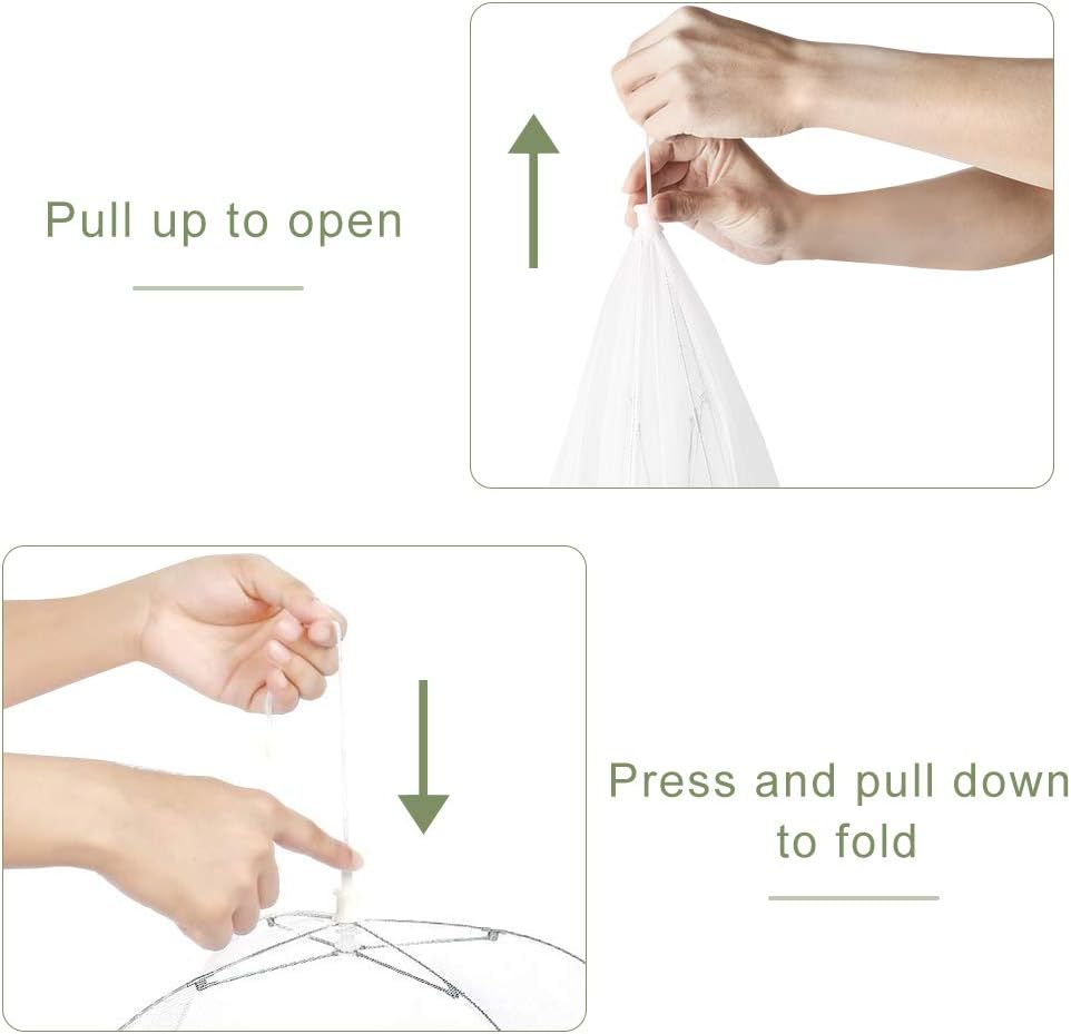 Onarway Food Covers for Outside Mesh: 3 Pack 14 Inch Pop Up Fine Fly Net for Fruit - Collapsible Screen Umbrella Food Tent for Outdoor Picnic Party BBQ