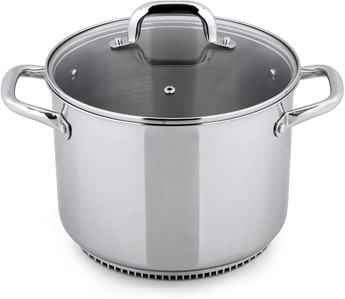 Turbo Pot® FreshAir™ Rapid Boil Stainless Steel 8 qt. Stock Pot, time-and-energy saving cookware for gas stove