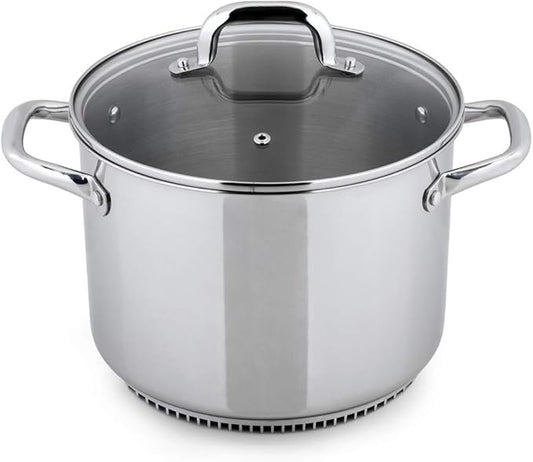 Turbo Pot® FreshAir™ Rapid Boil Stainless Steel 8 qt. Stock Pot, time-and-energy saving cookware for gas stove