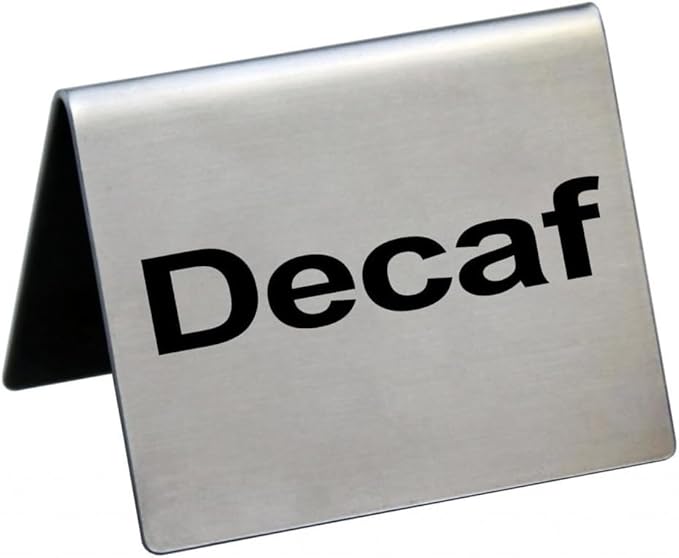 New Star Foodservice Stainless Steel Table Tent Sign (Silver (Decaf), 2 x 2-Inch (Set of 2))