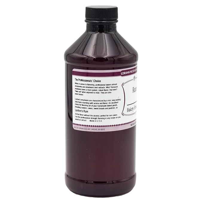 Lorann Oils Rum Bakery Emulsion: Realistic Rum Flavor, Ideal for Enhancing Boozy Notes in Baked Goods, Gluten-Free, Keto-Friendly, Rum Extract Alternative Essential for Your Kitchen