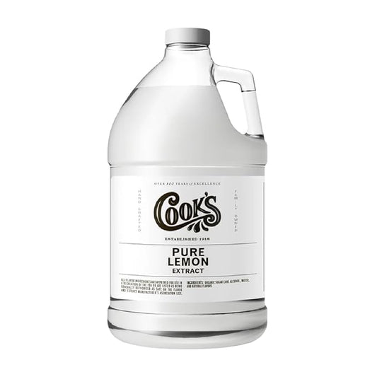 Cook's Pure Lemon Extract, Premium Quality, Cold Pressed Lemon, Sugar Free, Gluten Free, Allergen Free, 128 Ounces (1 Gallon)