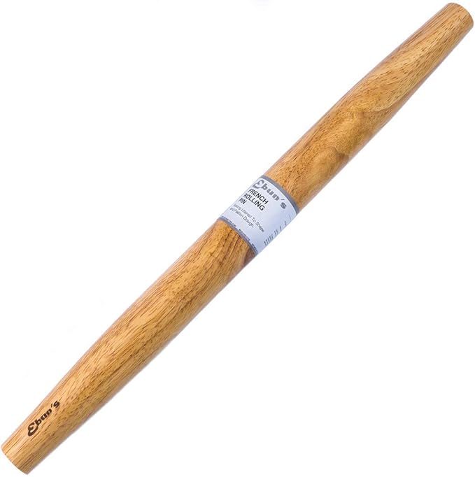 French Rolling Pin – 18 Inch Wooden Dough Roller for Baking Pizza, Pie Crust, Cookies & Pasta | Essential Kitchen Tool & Gift for Bakers, Chefs & Home Cooks