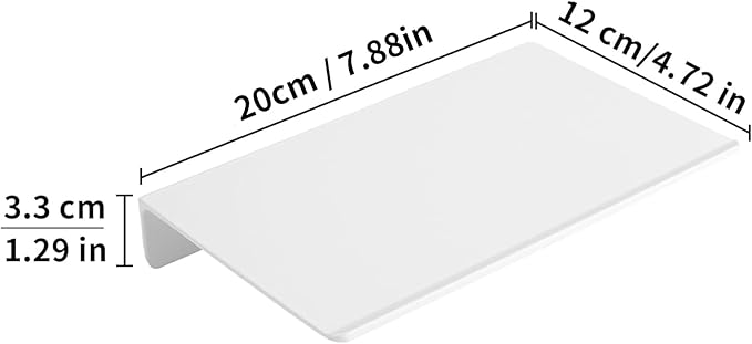 JOOM Metal Floating Shelf - Floating Shelf, Bathroom Shelf, Display Shelves for Wall Storage (White, 8Inch)