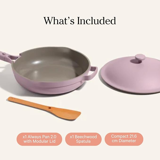 Our Place Mini Always Pan 2.0-8.5” (1.2 Qt) Nonstick, Toxin-Free Ceramic Cookware | Patented 10-in-1 Aluminum Frying & Sauté Pan | Safe for Oven, Induction & All Cooktops up to 450°F | Lavender