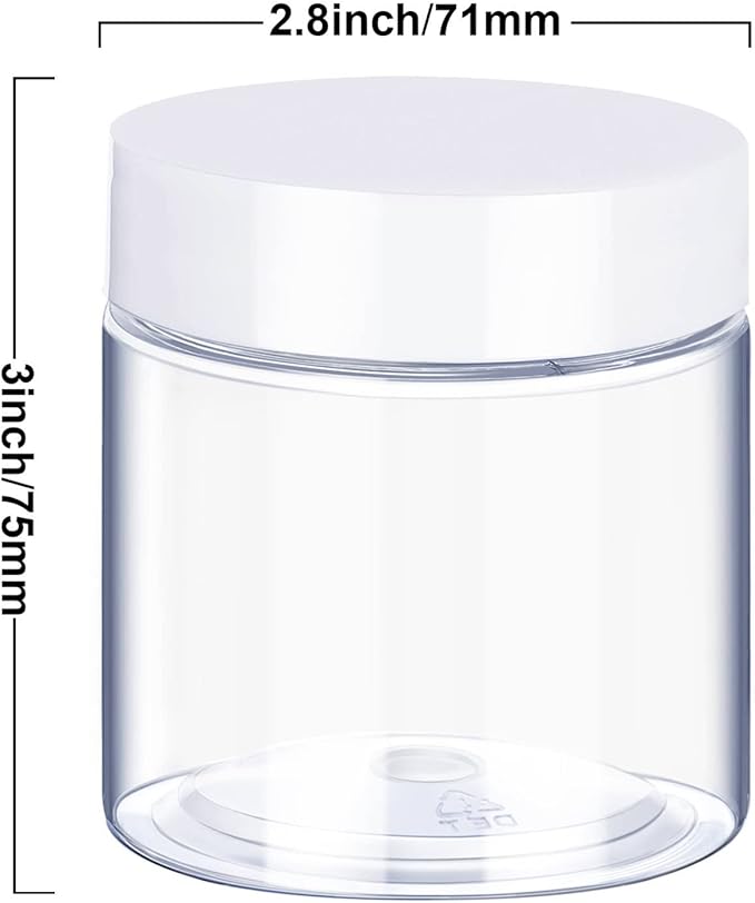 SATINIOR 6 Pack 8 oz Plastic Jars Containers with Lids Wide-mouth Refillable Leakproof Reusable Round Empty Jars for Travel Cosmetic Dry Food Spice Candy Cookie Home Kitchen Organizing(White)