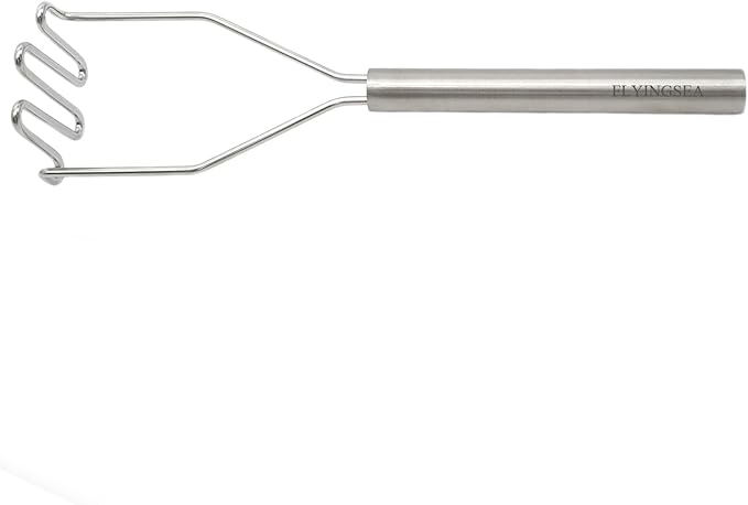 FLYINGSEA Potato Masher,Vegetable Masher,Small Masher,Professional 18-8 Stainless Steel Potato Masher.Cooking And Kitchen Tools.Ergonomic,Perfect for Mashed Potatoes,Vegetables,Beans,Dishwasher Safe