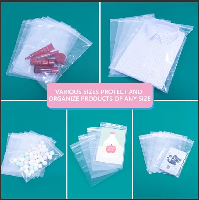 iMailer - 200 Pcs- 13" x 15" Zip Bags- 2 Gallon Zip Bags- Clear Resealable Zip Poly Bag 2 Mil for Clothing, T-Shirts, Pants, Storage