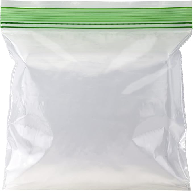 Amazon Basics Reclosable Sandwich Double Zipper Storage Bags, 100 Count, Pack of 1