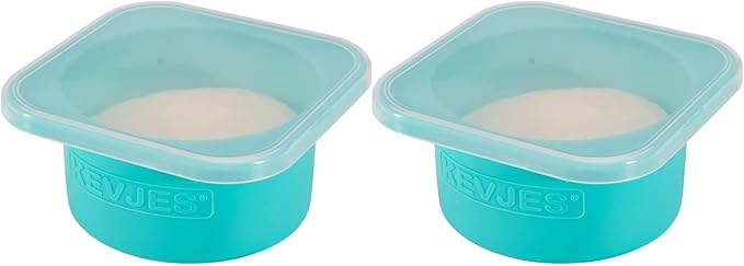 Stackable Silicone Artisan Pizza Dough Proofing Box Proving Containers with Lids pizza making accessories-2 pack-500ml portion (Blue)
