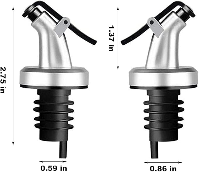 10 Pack Oil Spouts, Olive Oil Vinegar Bottle Stopper Dispenser with Tube Brush, Leakproof Bottle Spouts for Salad, Sauce, Soy, Etc