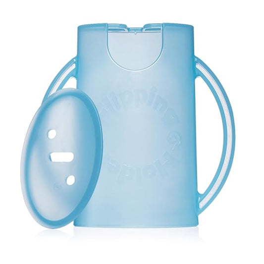 Squeeze Proof Food Pouch Holder for Toddlers, Babies, Kids, Mess Free No Squeeze Juice Box Drink and Applesauce Snack Holder with Easy Grip Handles and Lid