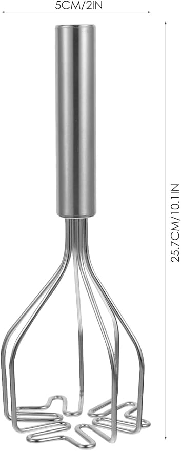 Stainless Steel Potato Masher, Ground Beef Smasher Tool, Multi-Purpose Kitchen Utensil for Vegetables and Fruits