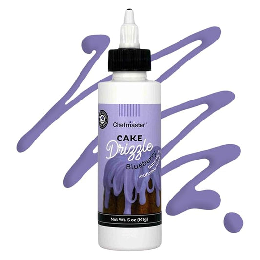 Blueberry-Flavored Cake Drizzle by Chefmaster, Edible Cake Drip Frosting for Decorating, Drip for Cupcakes, Cookies, Donuts, 5 oz