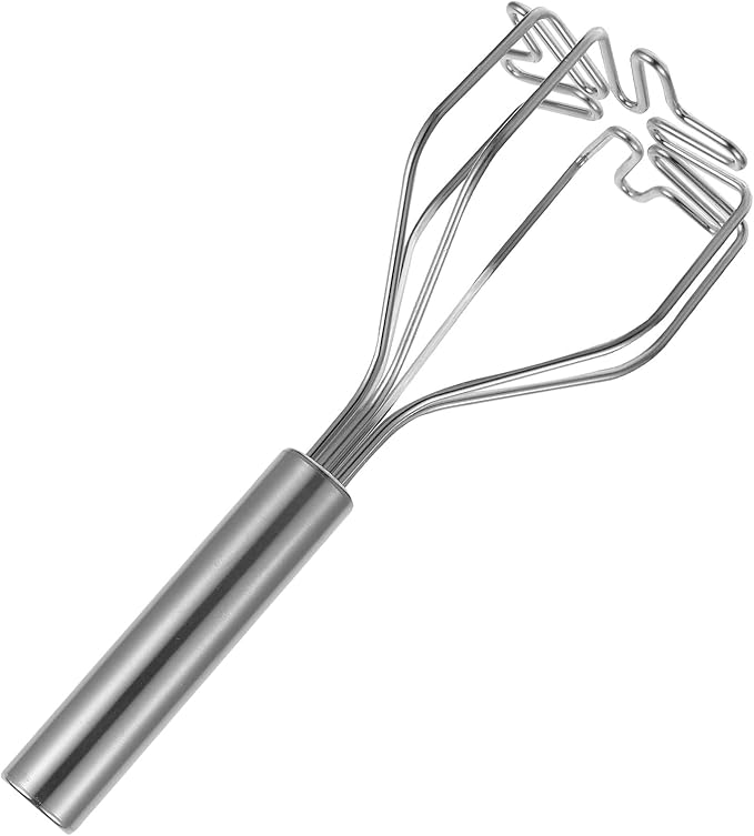 Stainless Steel Potato Masher, Ground Beef Smasher Tool, Multi-Purpose Kitchen Utensil for Vegetables and Fruits