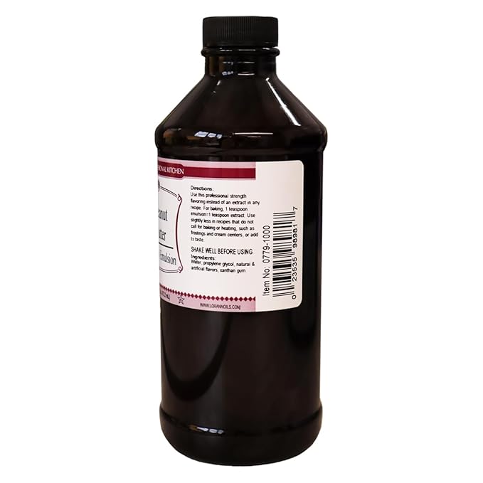 Lorann Oils Peanut Butter Bakery Emulsion: Realistic Peanut Butter Flavor Without Nuts, Perfect for Elevating Peanut Butter notes in Baked Goods, Gluten-Free, Keto-Friendly, 16 Oz