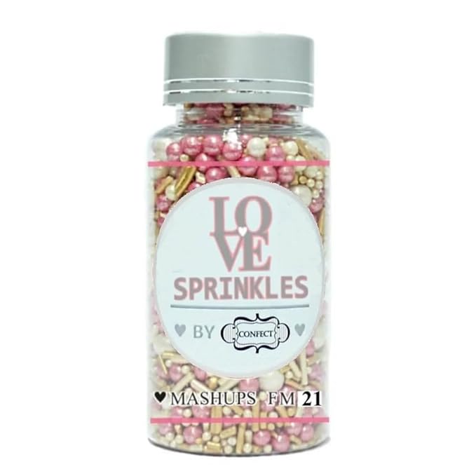 Confect Fusion Mashup Sprinkles – Pink & White Pearl Sprinkle Mix for Cake & Cupcake Decorating – Edible Baking Topping Balls - Vegan, Gluten-Free, Nut-Free, Soy-Free, Dairy-Free, Palm Oil-Free – 4.2 Oz