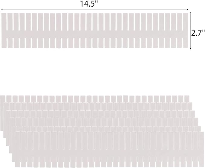 acDesign 40Pcs Grid Drawer Dividers, Adjustable Drawer Organizer for Socks, Underwear, Lingerie, Makeup, Bedroom Office Kitchen Storage (White)