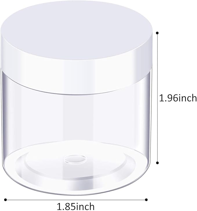 SATINIOR 6 Pack 5 Oz Plastic Jars Containers with Lids Wide-mouth Refillable Leakproof Reusable Round Empty Jars for Travel Cosmetic Dry Food Spice Candy Cookie Home Kitchen Organizing (White)