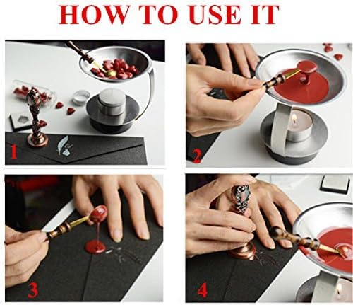 Vintage Kettle Teapot Gift Cards Sealing Art Wax Seal Stamp Rosewood Handle Decorative Wedding Invitations Gift Cards Paper Stationary Envelope Custom Logo Picture Wax Seal Sealing Stamp Set