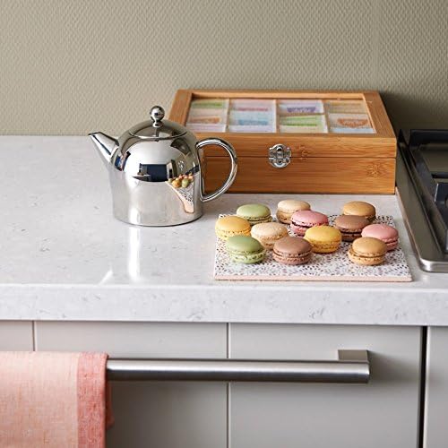 Santhee Double Walled Teapot, 0.5-Liter Stainless Steel Glossy Finish with Glossy Accents