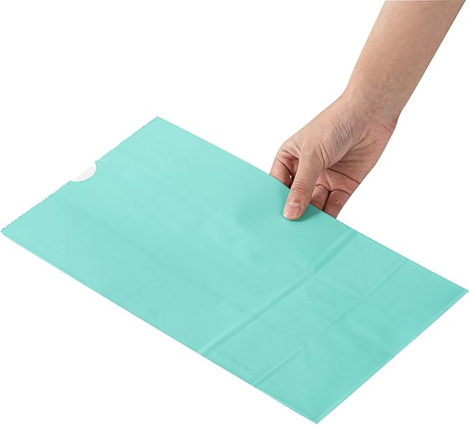 Restaurantware Bag Tek 12 LB Disposable Lunch Bags 100 Sturdy Take Out Bags - Flat Bottom Great For Restaurants Cafes And Bakeries Turquoise Paper Popcorn Bags Versatile For Grocery And More