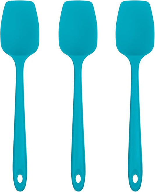 Heat Resistant Silicone Spoon Spatula: U-Taste 600ºF High Heat Flexible 11.38in Silicon Mixing Stirring Cooking Scraping Baking Bowl Scraper for Kitchen Nonstick Cookware (Marrs Green)