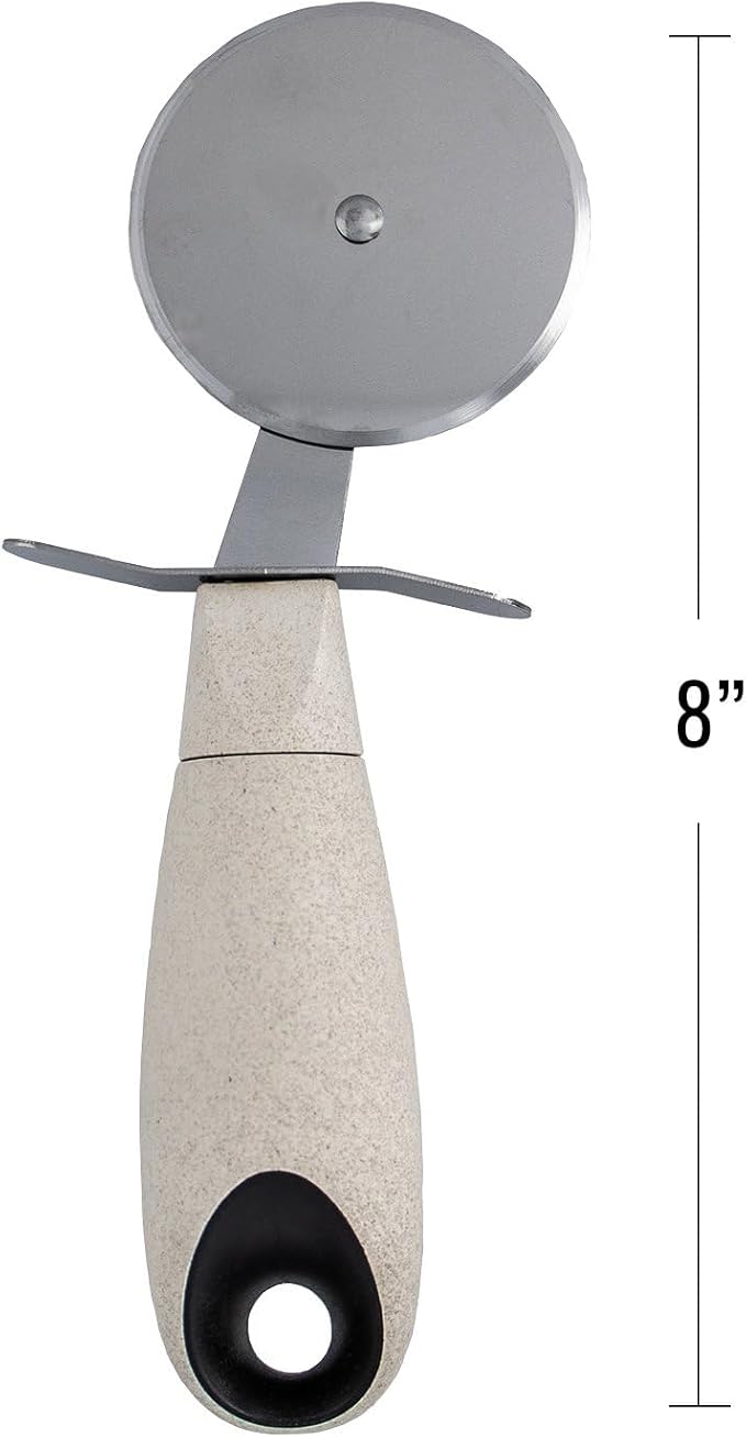 Beille Cream Stainless Steel Wheat Straw Pizza Cutter Kitchen Utensil Home Goods