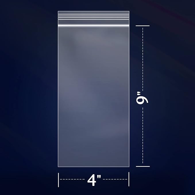 iMailer - 500 Pcs -4" x 9" Incense Bags-Resealable Zip Bags for Snack, Necklaces, Jewelry, Packaging & Shipping