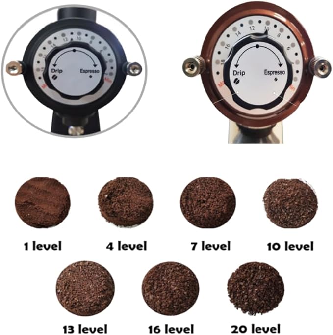 Urbanic 070s Electric Coffee Grinder (110~220v) / flat Titanium burr 60mm / 20 steps can be set (Beige) / (Made in Korea)