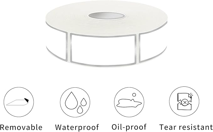 600 Silvery Border Removable Freezer Labels Water Oil Resistant with Perforation Line for Food Containers Jars Pantry Organization (Ink Quick-Dry，1” x 2”)