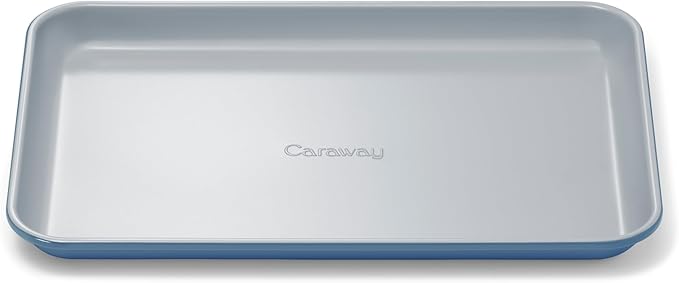 Caraway Nonstick Ceramic Small Baking Sheet (9x13”) – Non-Toxic, PTFE & PFOA Free – Oven Safe – Aluminized Steel Core – Mini Sheet Pan for Baking, Roasting & More - Slate