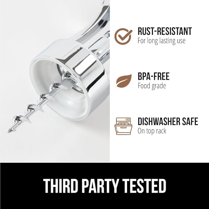 GORILLA GRIP BPA-Free Sharp Wine Opener, Heavy Duty Zinc Alloy Wing Corkscrew, Multifunctional Bottle Opener, Remove Corks or Cap, Easy to Use Bar Cork Screw, Dishwasher Safe Kitchen Essentials, Blue