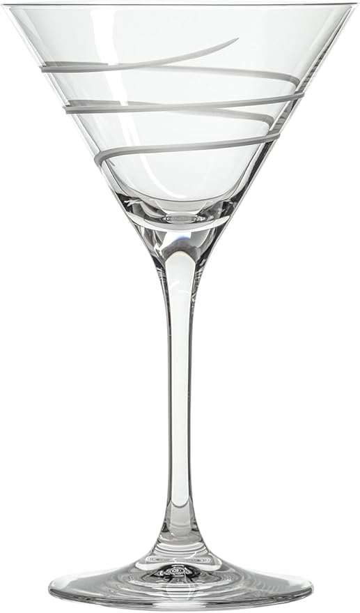 Rolf Glass Twist Martini Cocktail Glass | Set of 2 10oz Glasses | Lead-Free Glass | Engraved Martini Glasses | Proudly Made in the USA